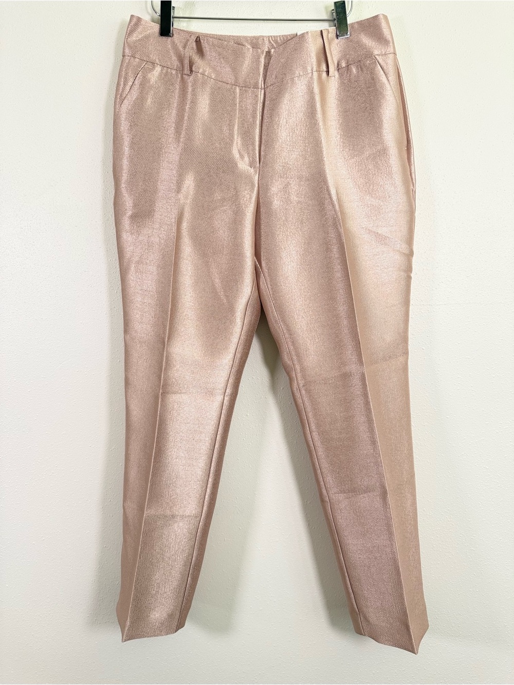 NWT Ann Taylor Signature Rose Gold Metallic Ankle Pants Size 6